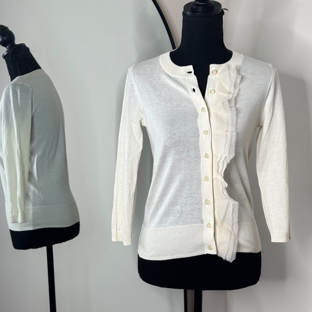 W by Worth Silk Cotton Cardigan Sweater Butter Yellow Size XS P